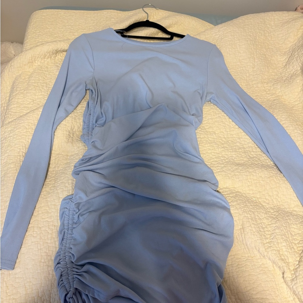 Blue Long Sleeve Dress